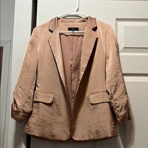 Lulu's Women's Mauve Pink Satin Blazer
